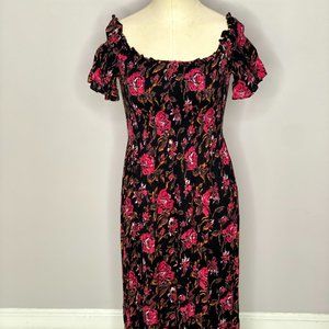 Urban Outfitters Midi/Maxi Dress With Off The Shoulder Smocked Sleeve